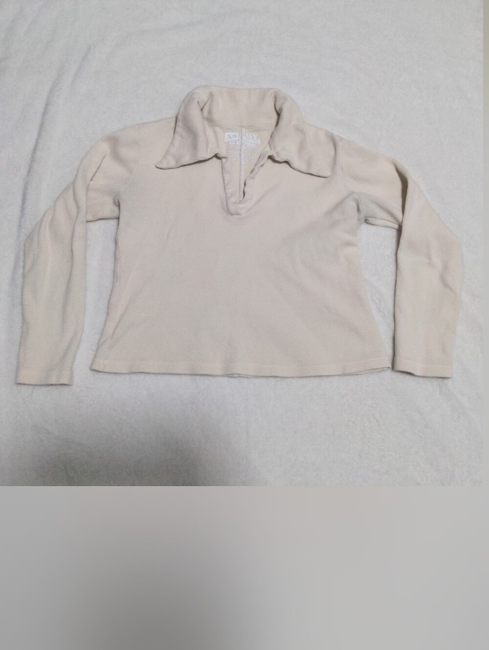 Big Bud Press Many Colors Cream Long Sleeve fisherman Polo Ladies XS Cotton Crop